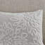 Ensemble d'édredon 3 pièces en chenille de coton touffeté à motif floral gris chaud / blanc double / grand-119922162-119922164