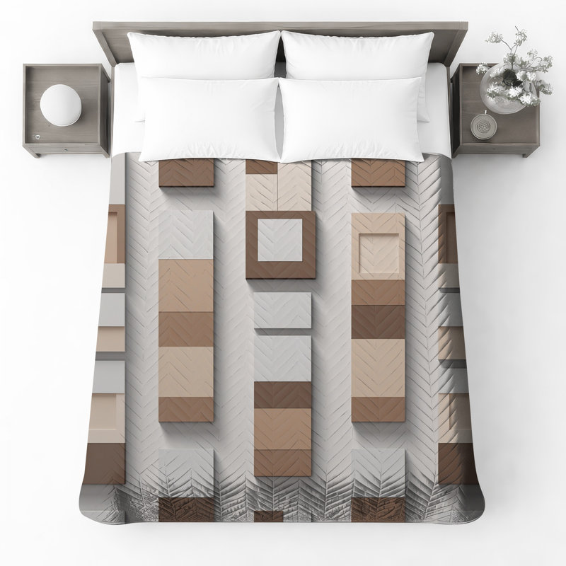 Couvre-lit matelassé à panneaux géométriques toutes tailles, Twin