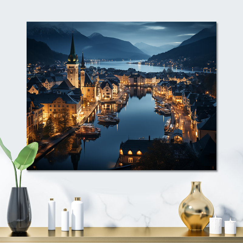 Germany Fjord Fantasy Alesund - Germany Metal Wall Art, 16" H x 32" W x 1" D