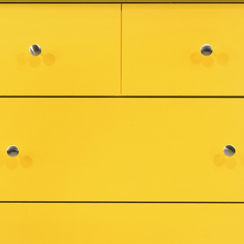 Commode moderne à 6 tiroirs, commode de rangement pour chambre à coucher, Jaune