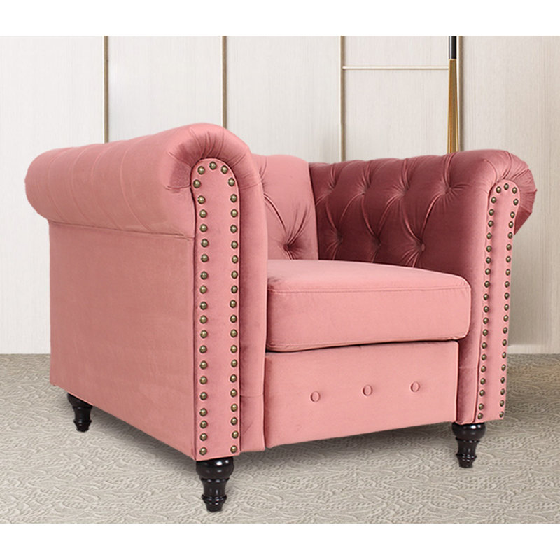 Cococon 40'' Velvet Sofa, Rose Velvet
