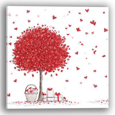 «Minimal Heart Tree», art mural sur toile tendue
