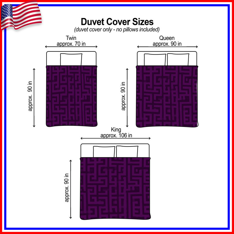 Purple Maze Pattern Duvet Covers, Twin