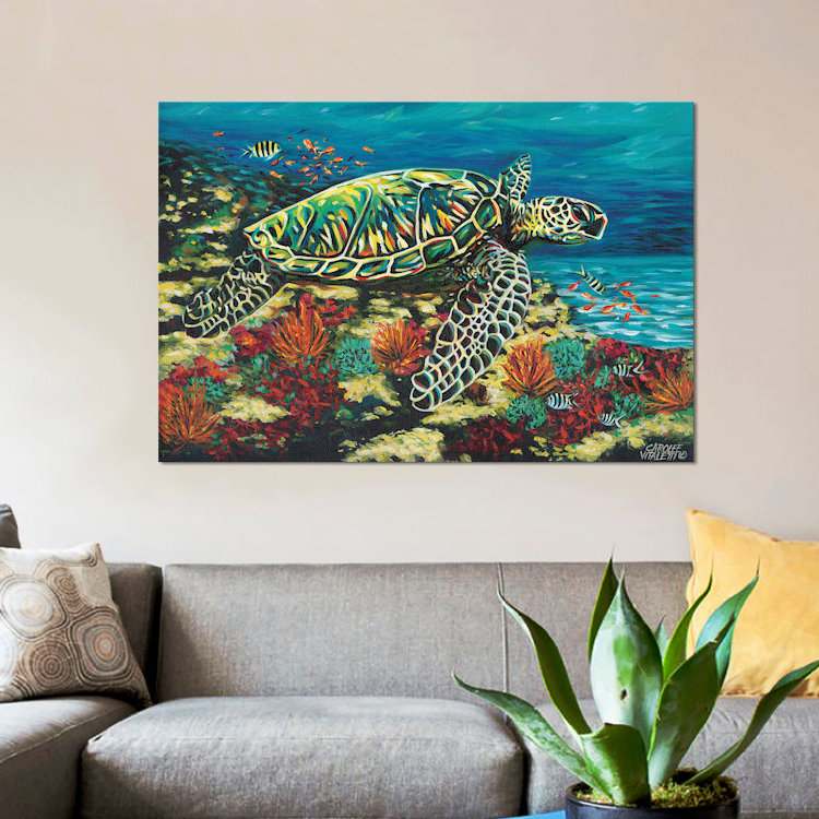 « deep sea nage ii », reproduction d’impression sur toile tendue, H 8 po x l 12 po x P 0,75 po, Toile tendue, Pas de tapis