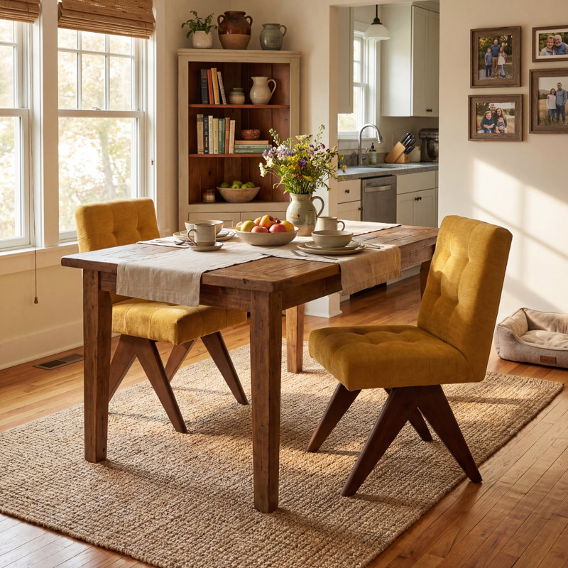 Nieck Tufted Upholstered Parsons Chair, Yellow