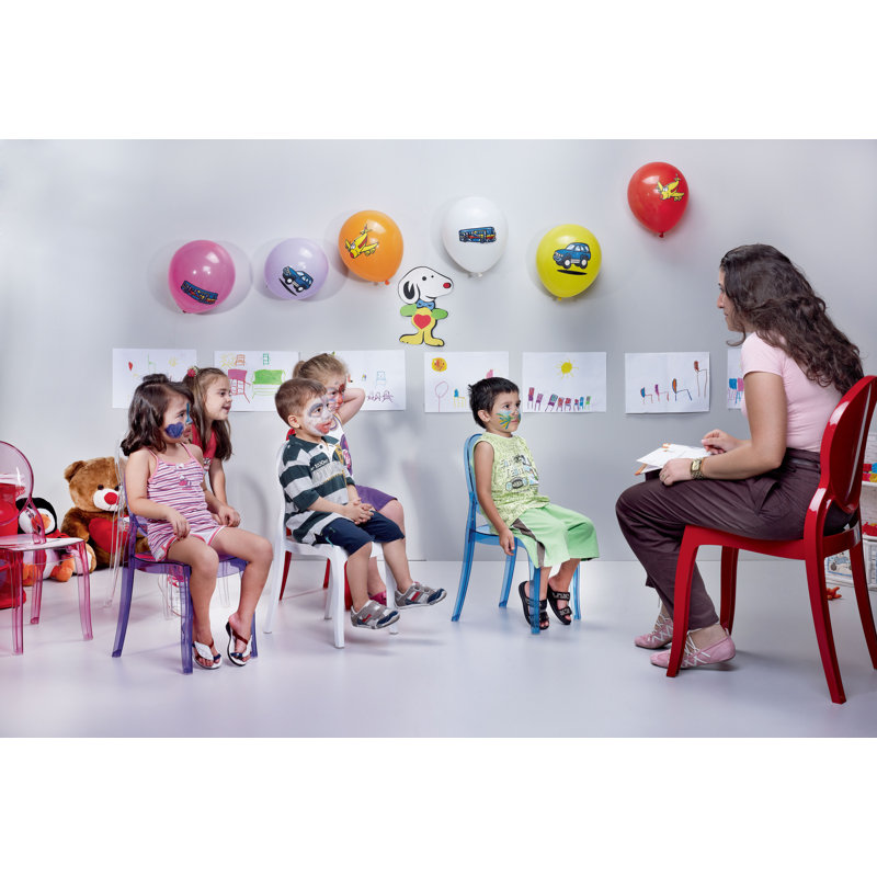 Jordon Kids 12.4'' Desk / Activity Chair, Transparent Red