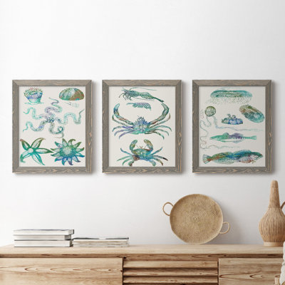 " Aquatic Assemblage VII " 2 - Pieces Painting Print