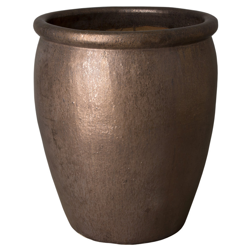 RND POT LG, METALLIC 29X33"H, Metallic, 33" H x 29" W x 29" D