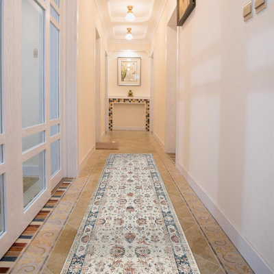 Rectangle 60 cm x 180 cm Vintage Look Area Rug