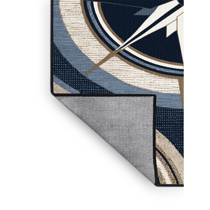  Tapis nautique lavable contemporain, Rond 5 pi