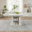 Table de salle à manger rectangulaire moderne de 47,24 "à 63", extensible, avec plateau en marbre blanc imprimé et pieds de table de rangement avec base en métal-290267449