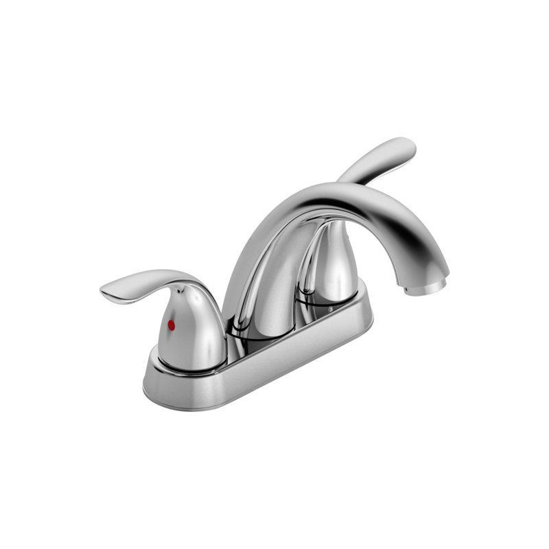 Robinet de lavabo de salle de bain à 2 poignées 5,45 po certifiées CUPC par deux (finition chromée), Chrome chrome