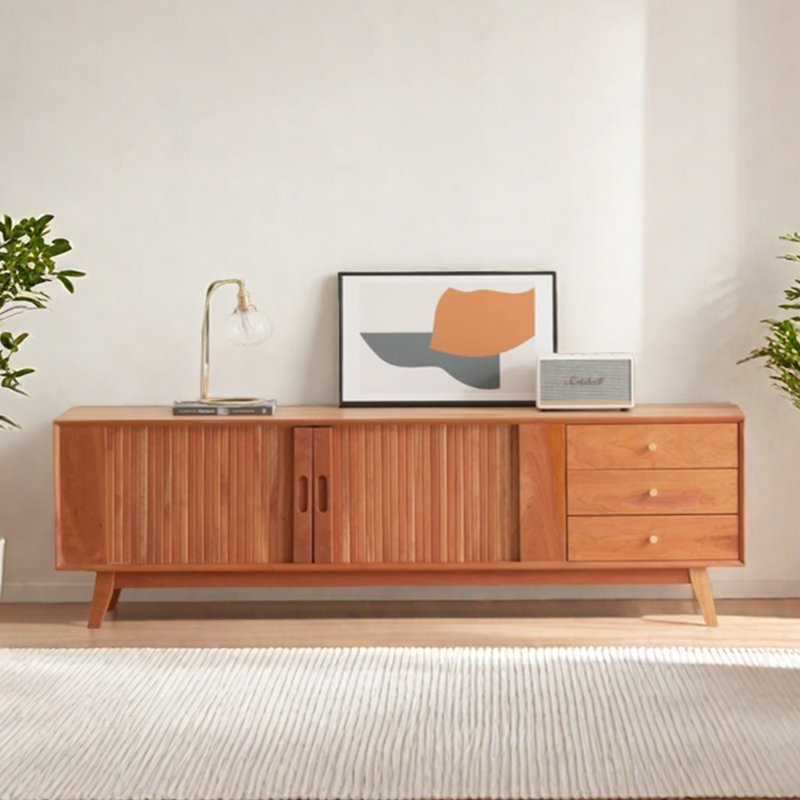 Meuble télé en bois massif, 78.74"