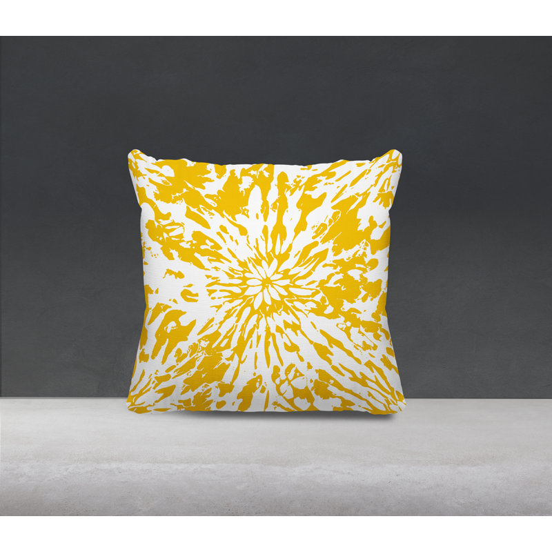 Coussin Percil, Jaune/blanc, H 17 po x l 17 po
