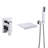 Wall Mounted Waterfall Bathtub Faucets with Anti-Scald Pressure Balance Valve, Modern Tub Spout with Handshower-69263630