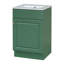 Meuble-lavabo vert 20 po avec lavabo, armoire et tablette réglable Hajir
