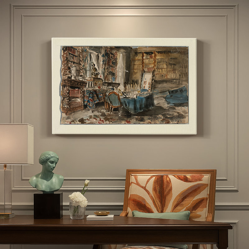 Interior of a Library / Studio-Georges-Antoine Rochegrosse-Gallery Wrapped Canvas-1894, 18 x 27