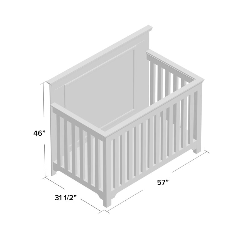 Lit de bébé convertible 4 en 1 Rakowski, Gris foncé