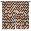 Rideaux de fenêtre brun à motif en zigzag diaphane et obscurcissant - 2 panneaux