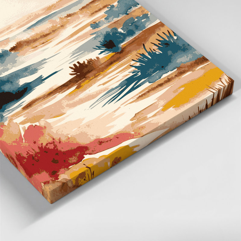 «Watercolor Landscape 93», art mural sur toile beige, H 12 po x l 12 po
