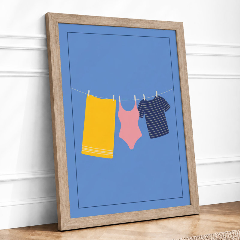 Laundry Line Modern - Print, A1 - 84.1 x 59.4 cm, Oak