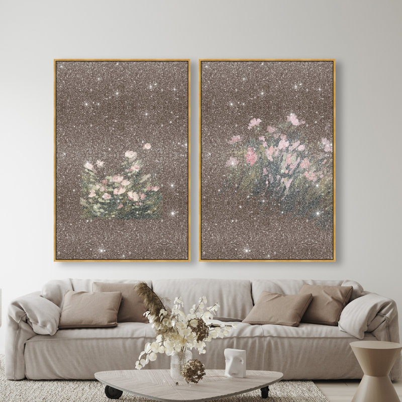 Secret Garden Set Set by Oliver Gal, 37"H x 55"W, Gold Floater Frame