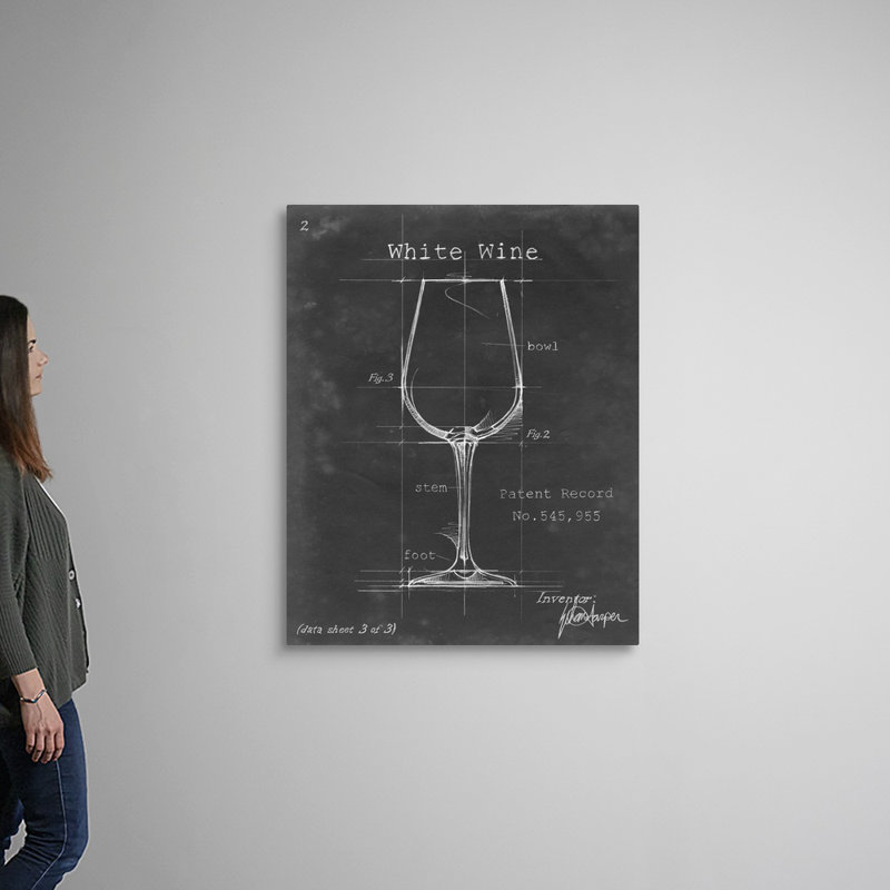 Barware Blueprint IV - Impression sur toile, H 45 po x l 36 po x P 1,25 po, Toile tendue