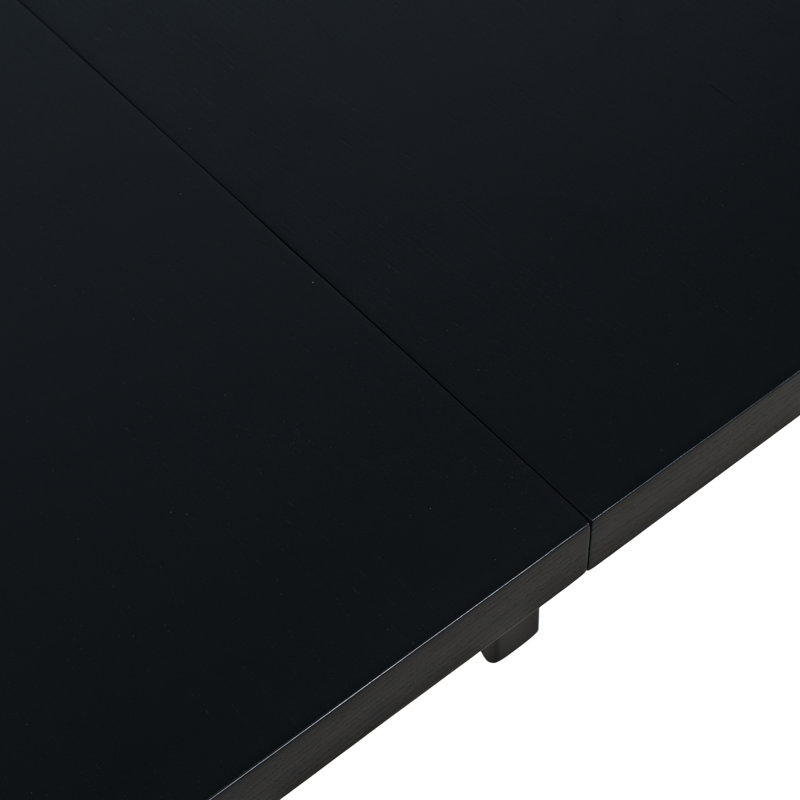 Lange Mid-Century Modern 101" Double Pedestal Dining Table - Black, Black