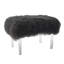 Banc chic pour sièges de chambre à coucher, de salon et de vestiaire - Grand rembourré avec dessus en fausse fourrure et pieds en acrylique transparent - Banc décoratif décoratif pour tout décor de maison - 26 po, noir