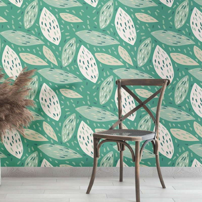 Abstract Leaves Peel & Stick Wallpaper N013238