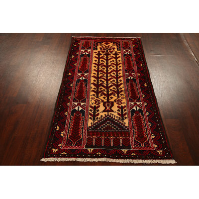 Kiantone One-of-a-Kind 3'1" X 5'7" New Age Wool Area Rug in Red