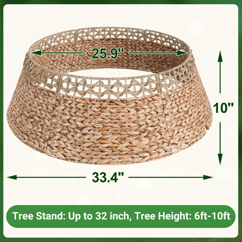 Rattan Tree Collar, 10" H x 33.4" W x 33.4" D