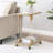 Acrylic Sofa Table, Glass Top C Shape Square Table with Metal Base