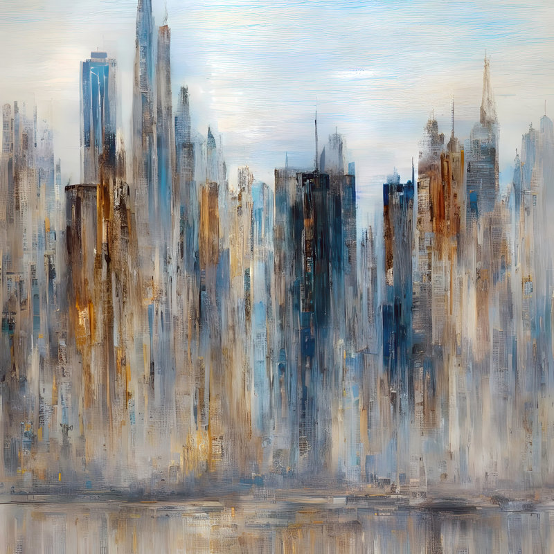 Dubai Skyline, 24" H x 24" W