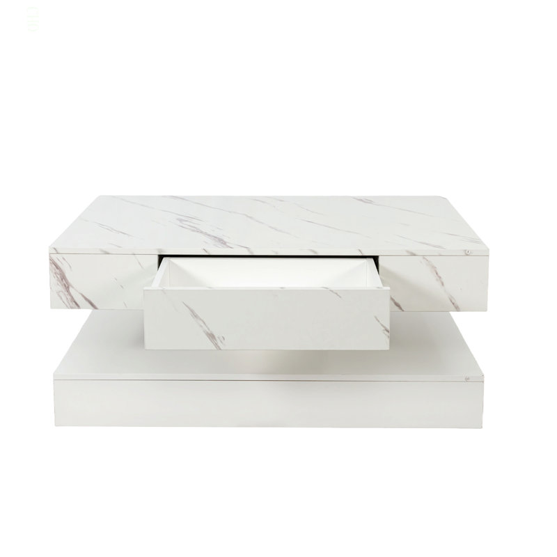Table basse haute DEL 16,93 po, table basse moderne pour le salon, tables de salon, grands meubles de salon, lumières DEL