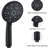 7-Setting Matte Black Shower Head With Adjustable Arm Support Handheld In 7 Spray Options And Long-Lasting Build