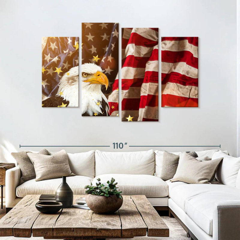 Brampt American Flag With Bald Eagle