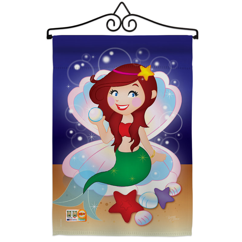 Ensemble de drapeaux décoratifs en polyester 2 faces mermaid impressions