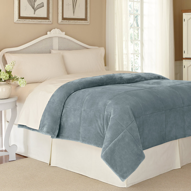 Vellux PlushLux Filled Blanket, Trooper Blue, King