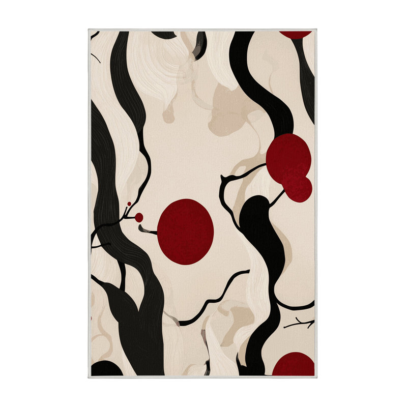 Crimson Moon Rug, Rectangle 5' x 8'