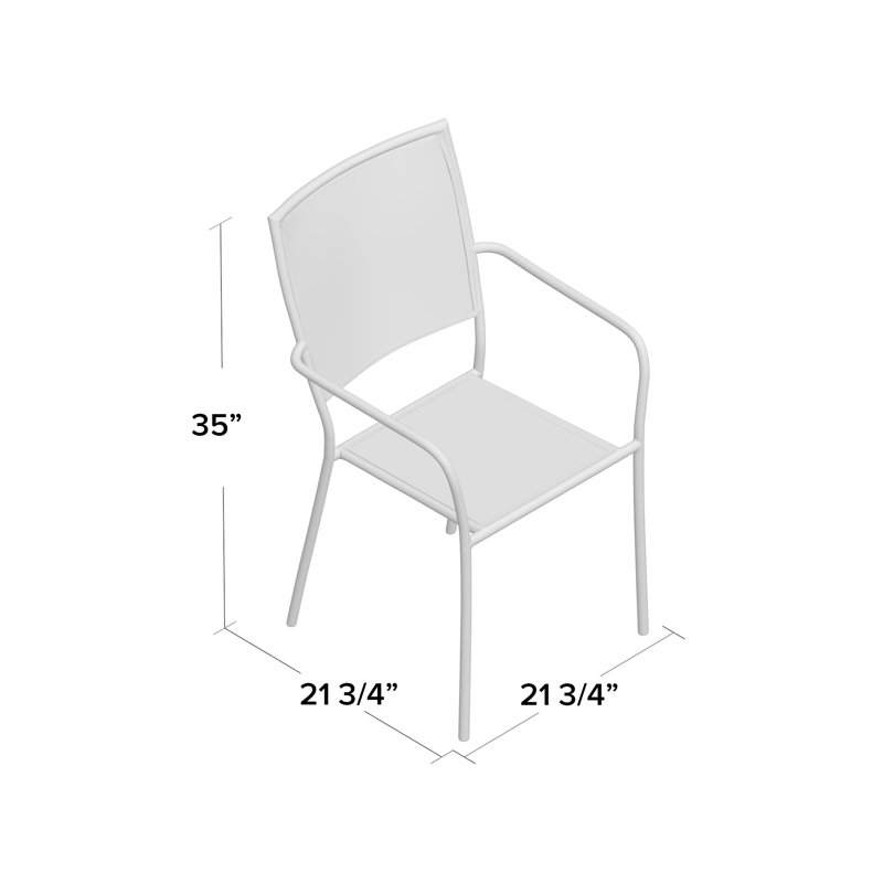 Fauteuil de patio intérieur / extérieur en acier de qualité commerciale avec dossier carré, Or