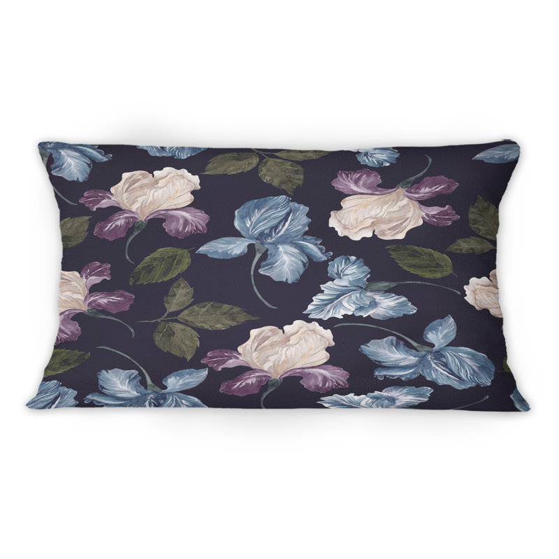 Coussin décoratif imprimé beige et fleurs rétro III - fleurs traditionnelles 1
