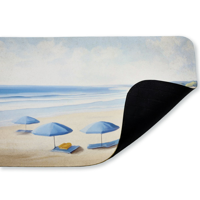 Tapis de sol anti-fatigue Summer Beach, imprimé par Kim Allen, 30 po x 18 po