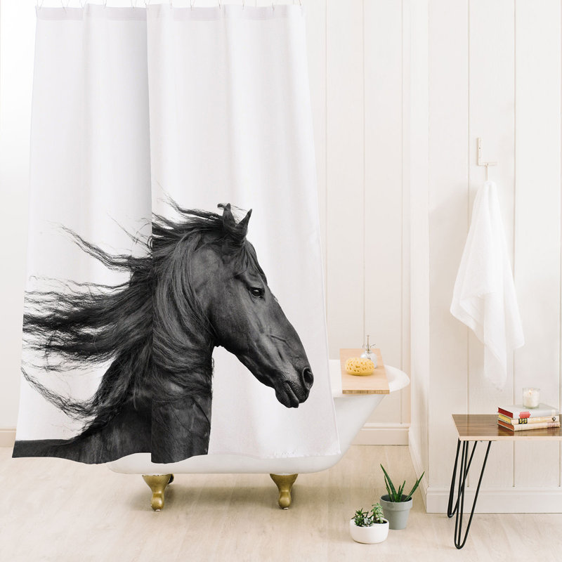 Rideau de douche noir et blanc Eye Poetry