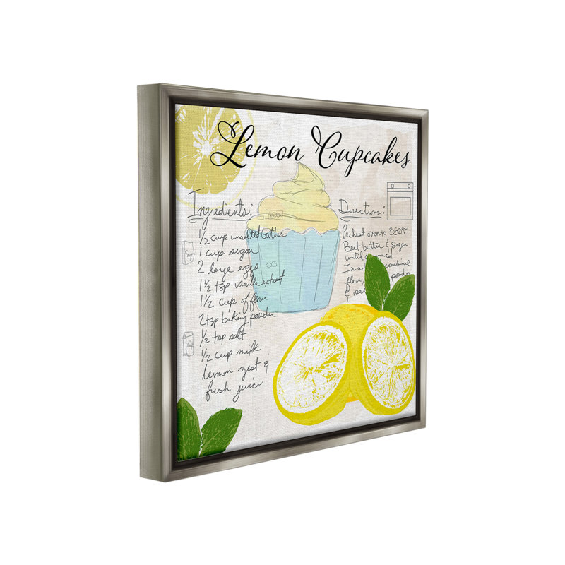 «Lemon Cupcake Recipe» par Daniela Santiago sur, H 25 po x l 25 po, Cadre flottant gris lustré