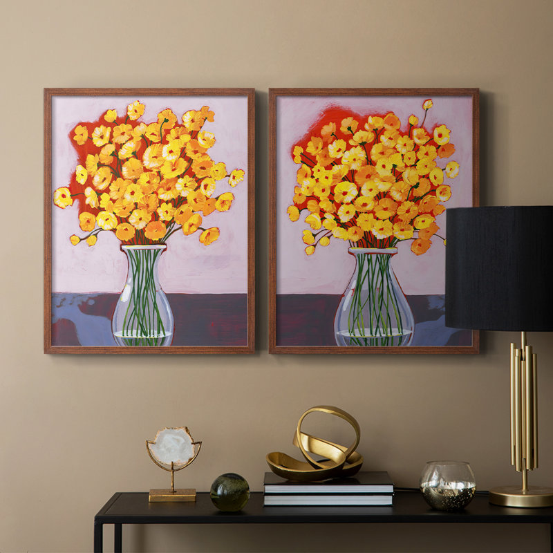 «Daisy Bouquet I», reproduction encadrée de qualité supérieure - prête à être accrochée - aucun clou requis - aucun clou requis