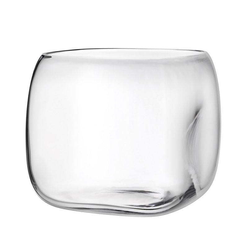 Vase en cristal Mono Box, Transparent, H 7,76 po x l 8,46 po x P 8,46 po