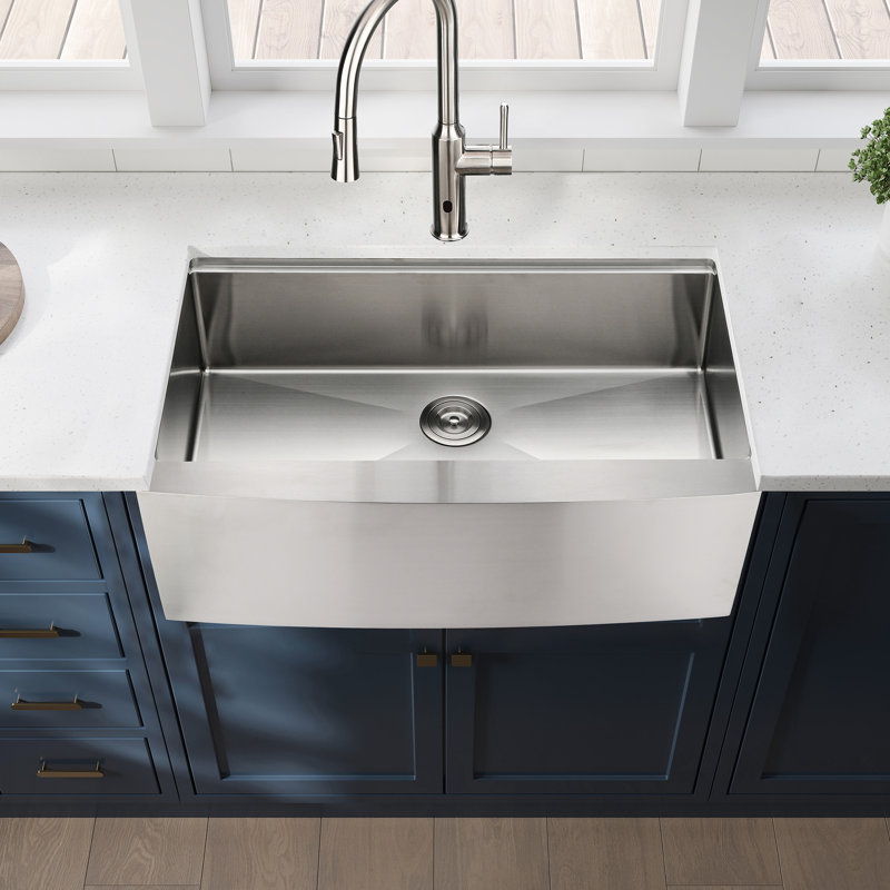 Évier de poste de travail en acier inoxydable, 36 po x 22 po x 10 po, nickel brossé, lavabo à tablier simple avec station de travail, acier, compact
