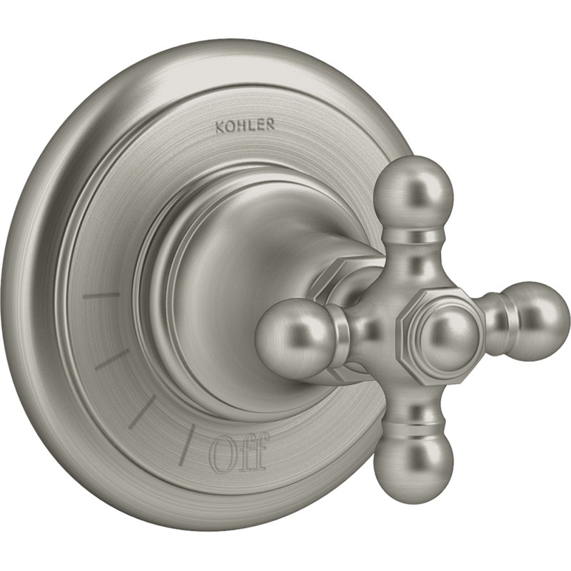 Garniture de robinet à contrôle de volume avec poignée en croix Kohler Artifacts, Nickel brossé éclatant
