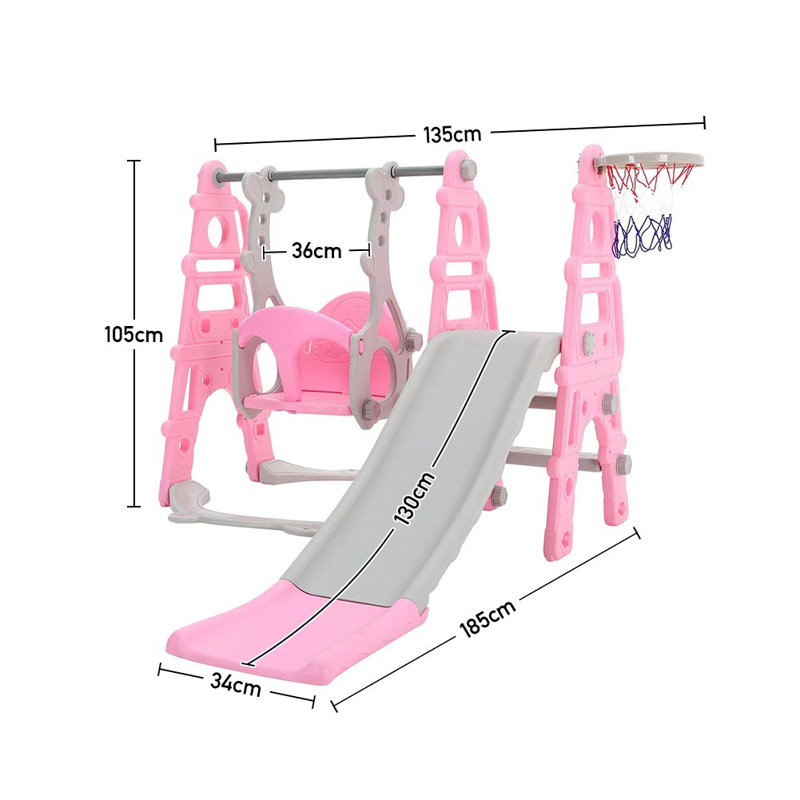 Harriet Bee Indoor Slide, Pink/Grey